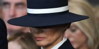 Melania Trump attends her husband's inauguration at the Capitol Rotunda.