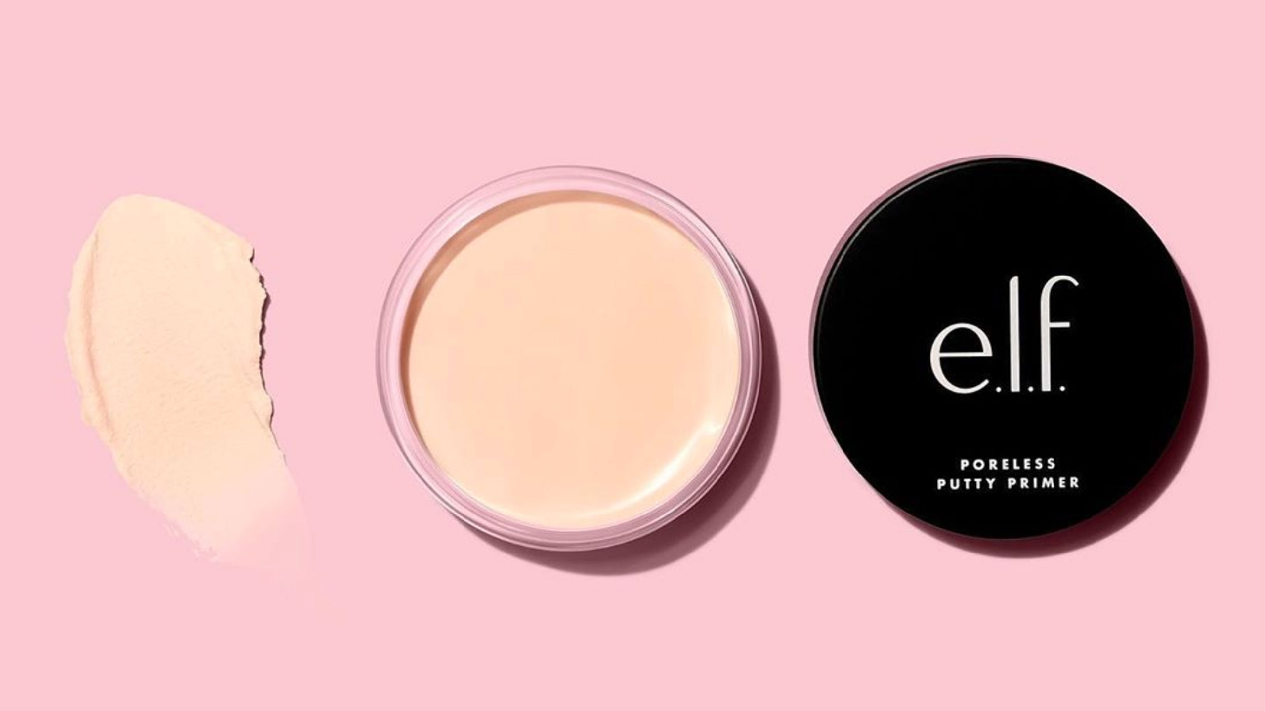 elf poreless putty primer on a pink background