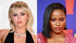 Sidebyside of Miley Cyrus with a mullet and Taylour Paige with an asymmetrical bob haircut