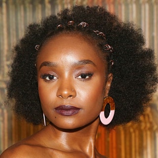 Kiki Layne with a short brushedout Afro