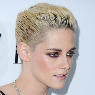 Kristen Stewart with short blonde slickedback hair