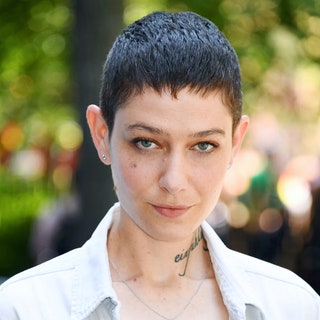 Asia Kate Dillon with  a short pixie haircut