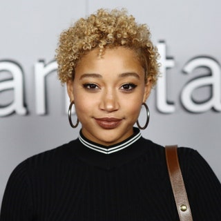 Amandla Stenberg with short curly hair