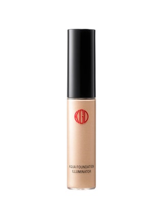 Koh Gen Do Maifanshi Aqua Foundation Illuminator skinny tube of pale gold highlighter with black cap on white background