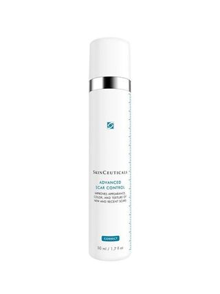 SkinCeuticals Advanced Scar Control white bottle on white background