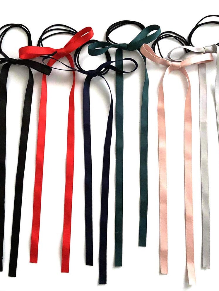 Six ribbon hair ties