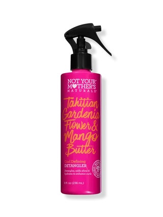 Not Your Mother's Curl Defining Detangler hot pink spray bottle on white background