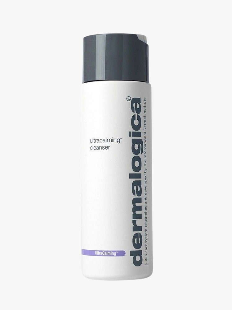 Dermalogica UltraCalming Cleanser white tube with grey top on light grey background