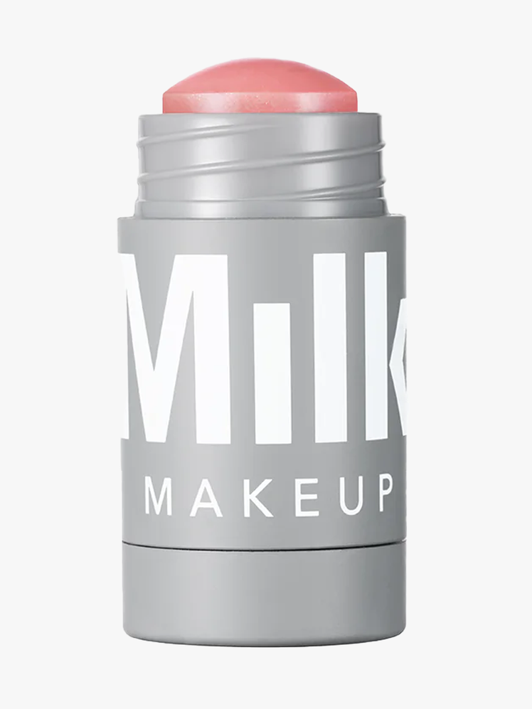 Milk Makeup Lip + Cheek Cream Blush Stick in twist up gray component on light gray background