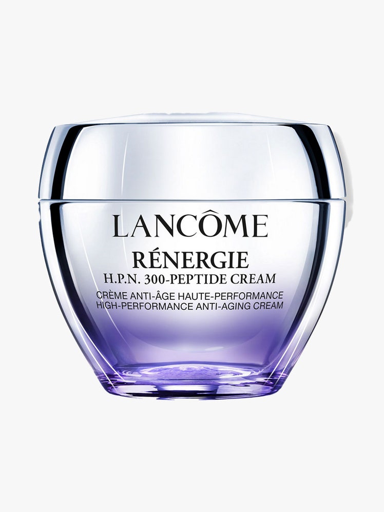 Lancôme Rénergie H.P.N. 300-Peptide Cream silver tub on light gray background