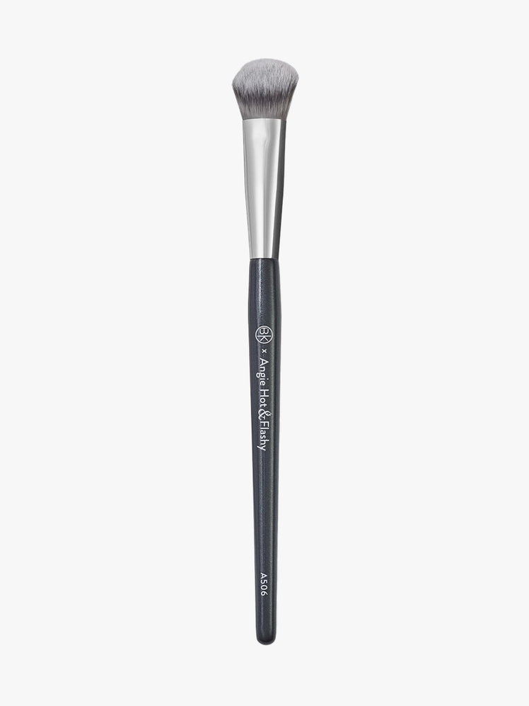 BK Beauty Brushes Angie Hot & Flashy A506 Concealer Brush with blank handle on light gray background