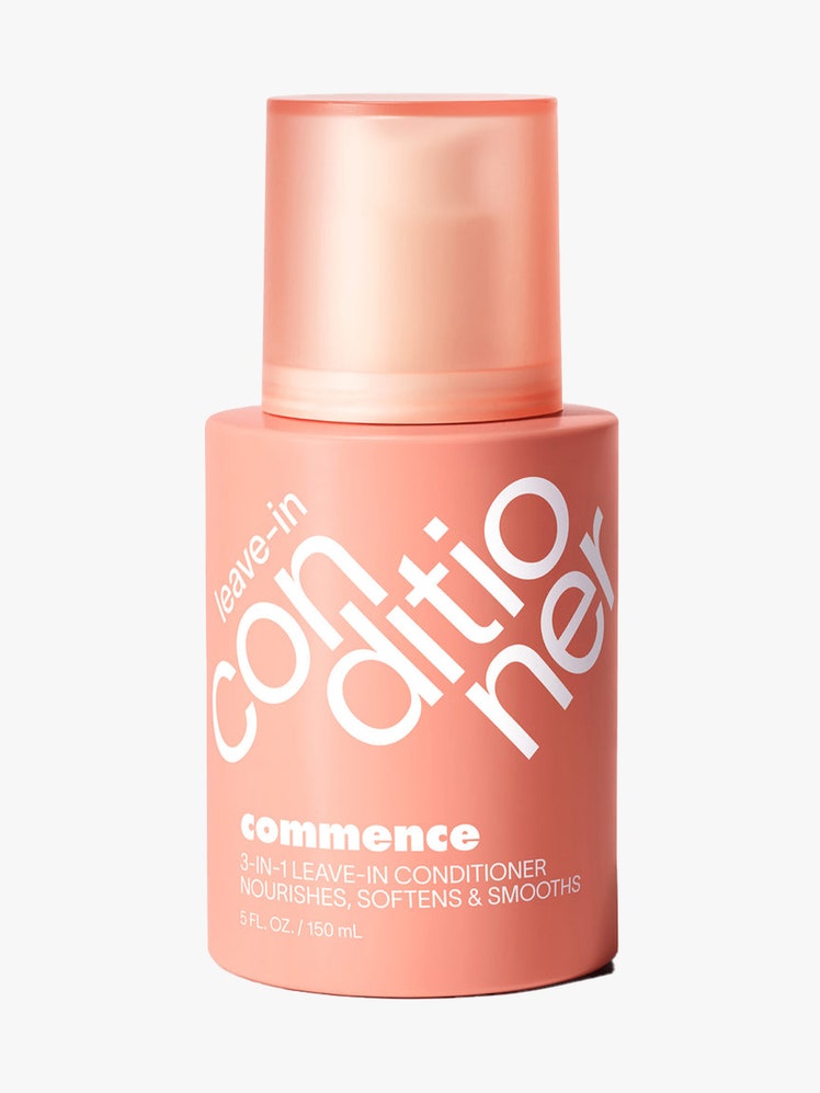 Commence 3-in-1 Leave-In Conditioner peach bottle on light gray background