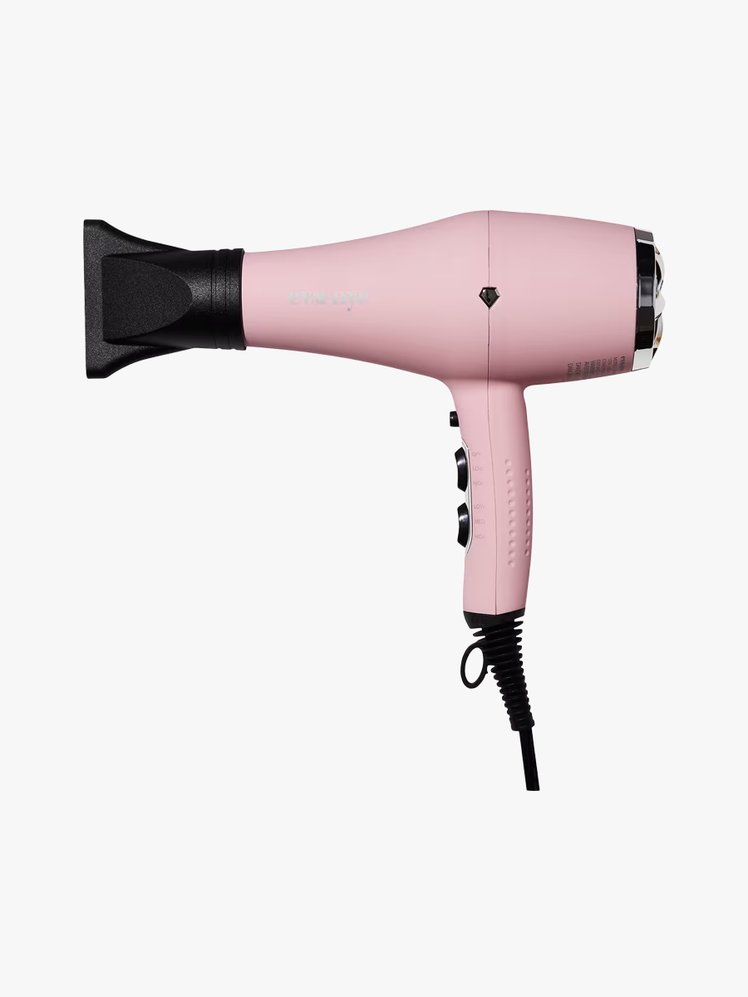 Eva Nyc Spectrum Far-Infrared Dryer in pink and black color way on light gray background