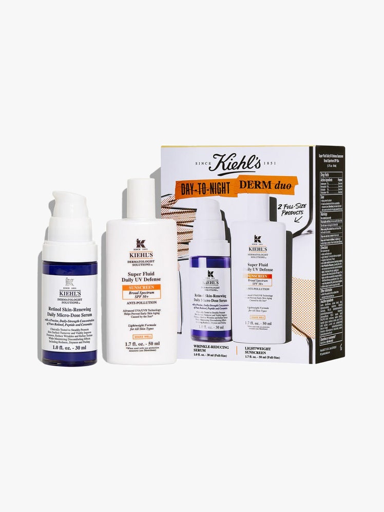The Kiehl's Day-to-Night Dermatologist Solutions Duo on a light gray background