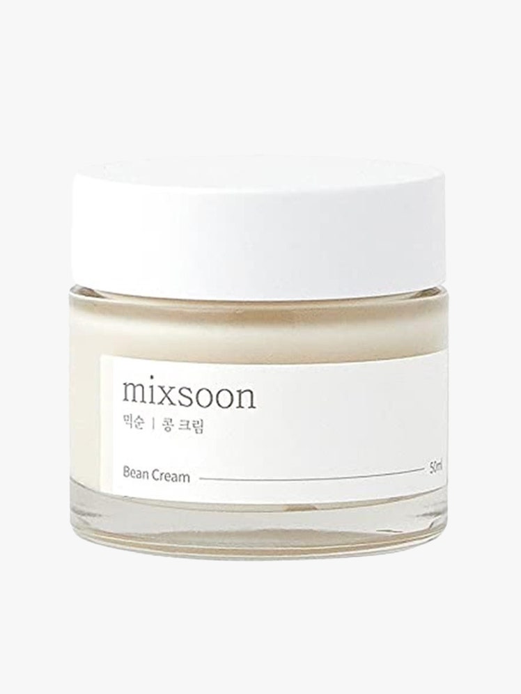 Mixsoon Bean Cream in jar with white lid on light grey background