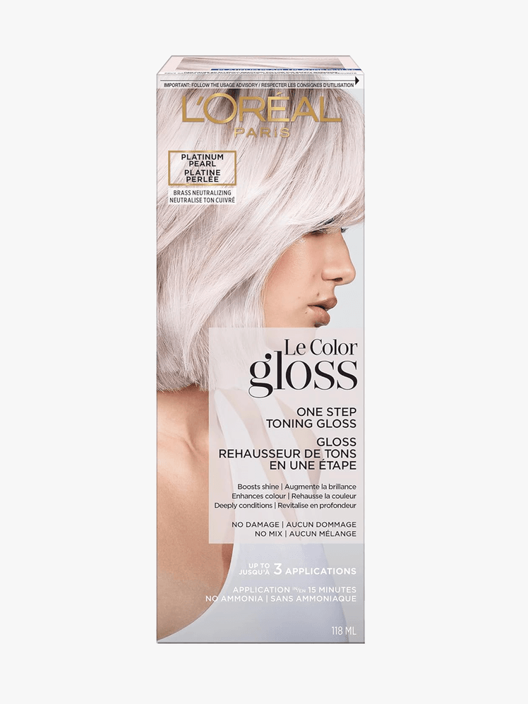 L'Oréal Paris Le Color Gloss in branded box packaging on light gray background