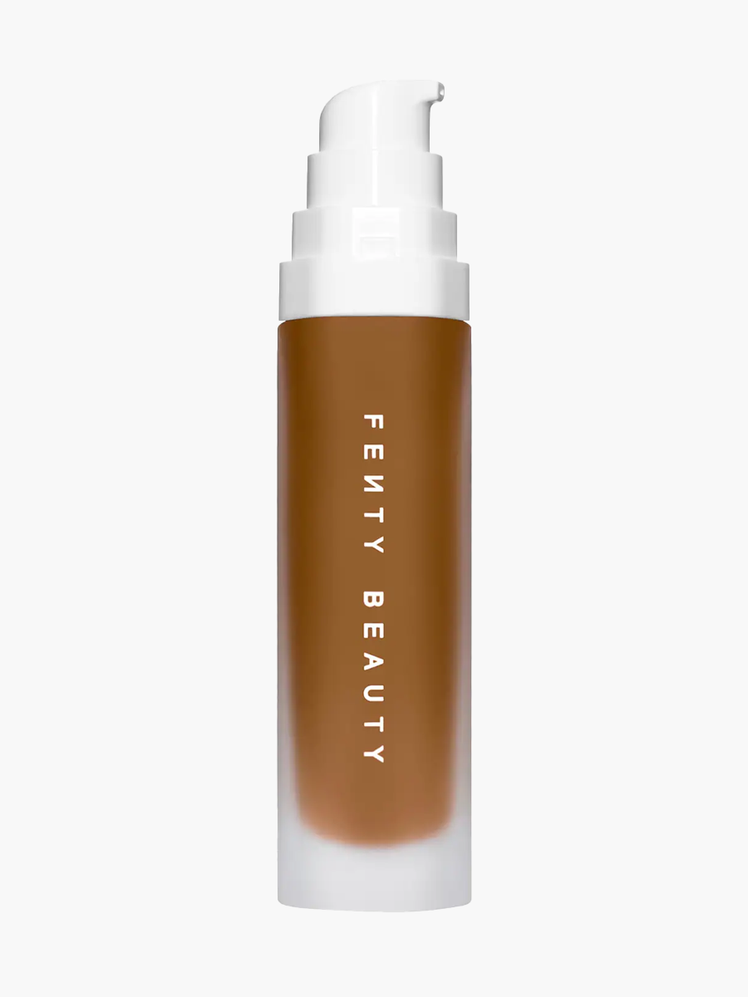 Soft’Lit Naturally Luminous Longwear Foundation in branded clear bottle with white pump on light gray background