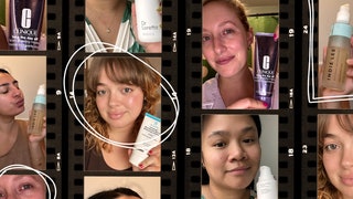 Best Face Washes a film strip collage of Allure editors showcasing their. favorite cleansers