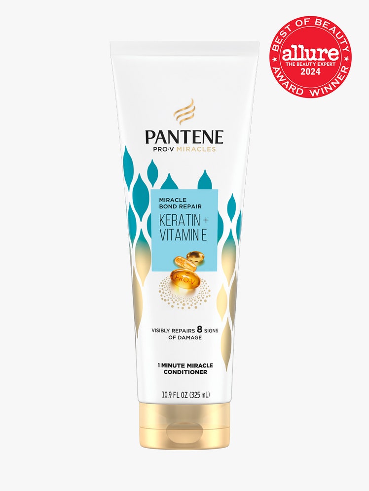 conditioner in branded white tube and gold cap on light gray background with red and white 2024 allure best of beauty seal