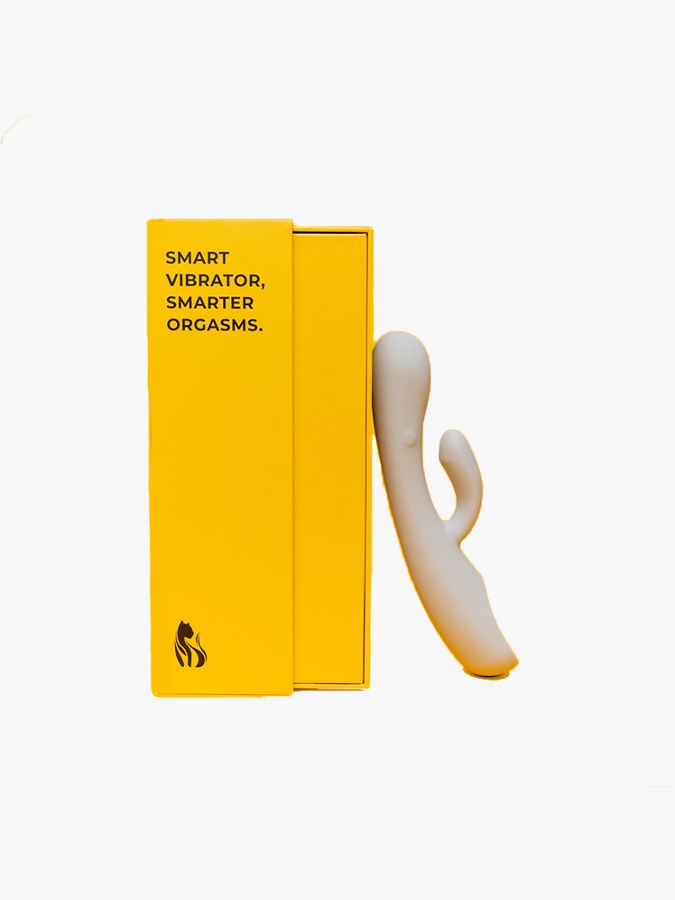 The Lioness Smart Vibrator on a light gray background