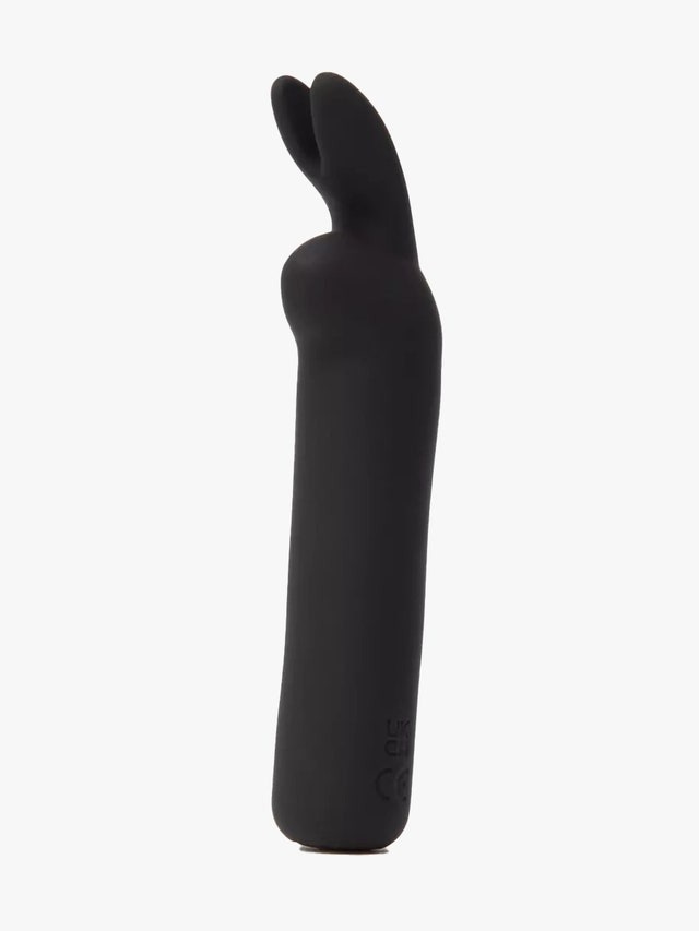 The Happy Rabbit Rechargeable Rabbit Ears Bullet Vibrator on a light gray background