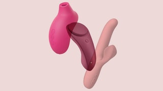 Best Sex Toys for Women a collage of LELO Satisfyer and Bellesa on a light pink background