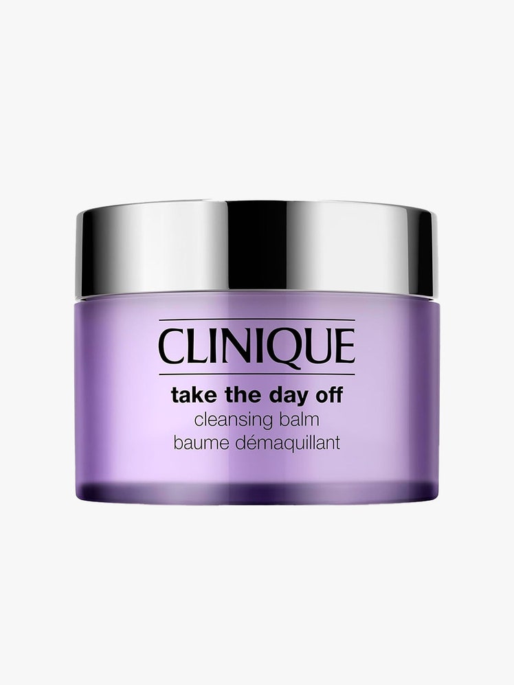 The Clinique Take The Day Off Cleansing Balm on a light gray background