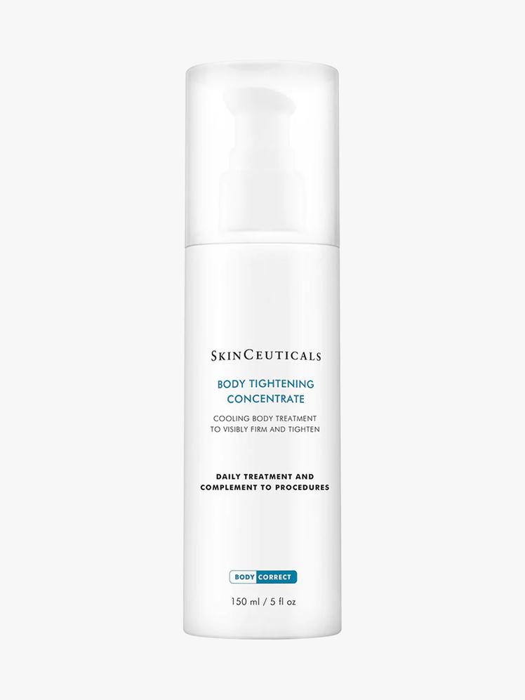 SkinCeuticals Body Tightening Concentrate in white branded bottle component on a light gray background