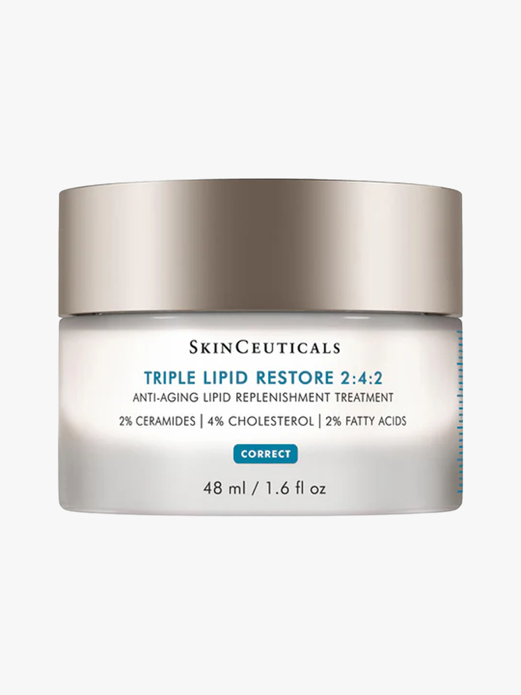 SkinCeuticals Triple Lipid Restore 2:4:2 in branded tub component on a light gray background