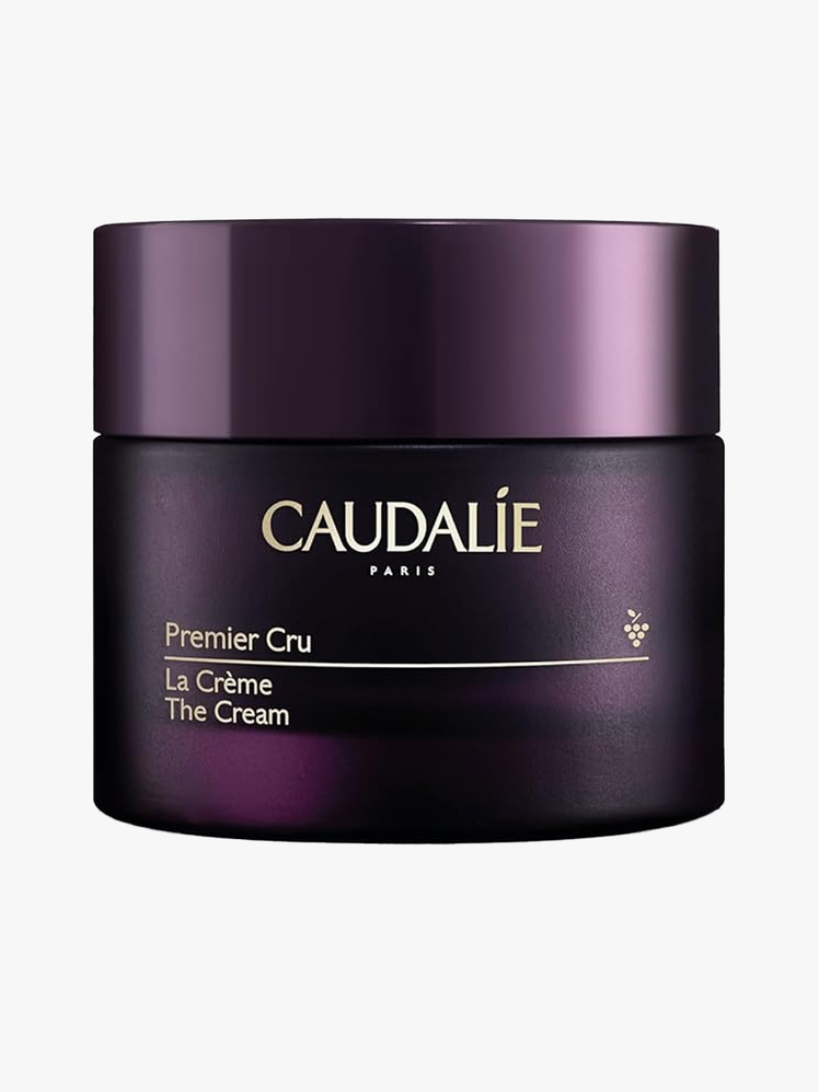 Caudalie Premier Cru The Cream in branded tub component on a light gray background