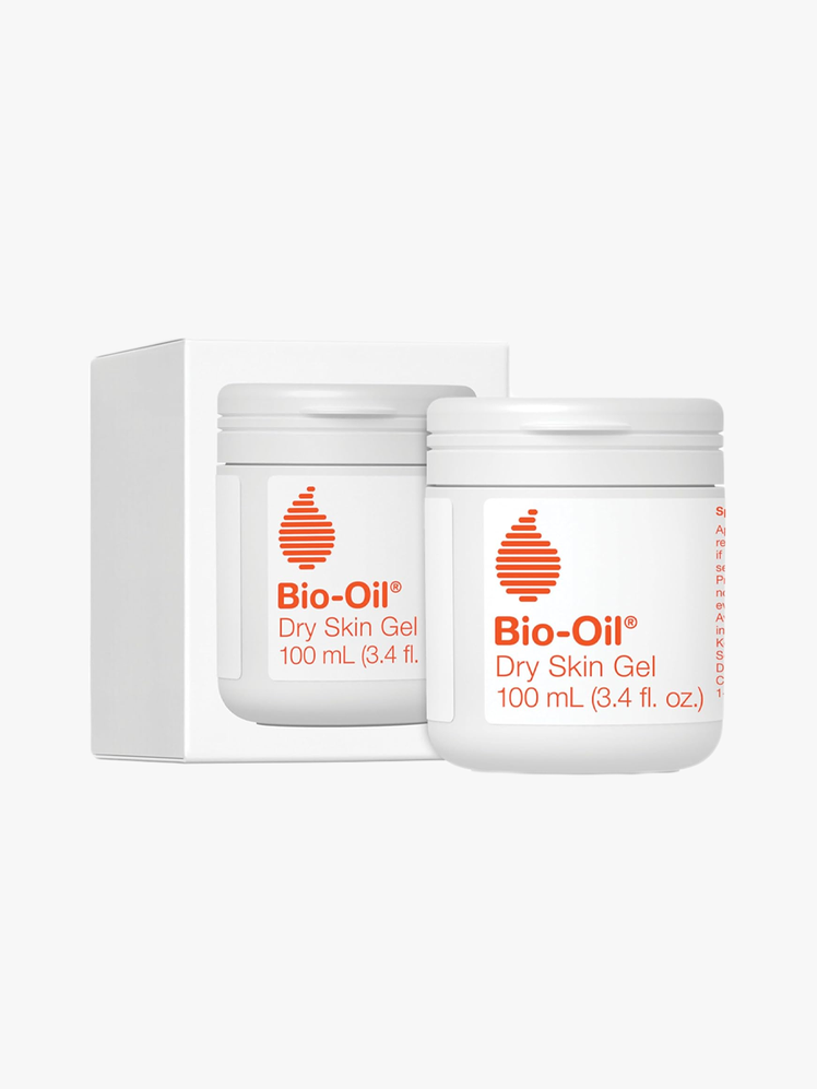 Bio-Oil Dry Skin Gel in branded tub component on a light gray background