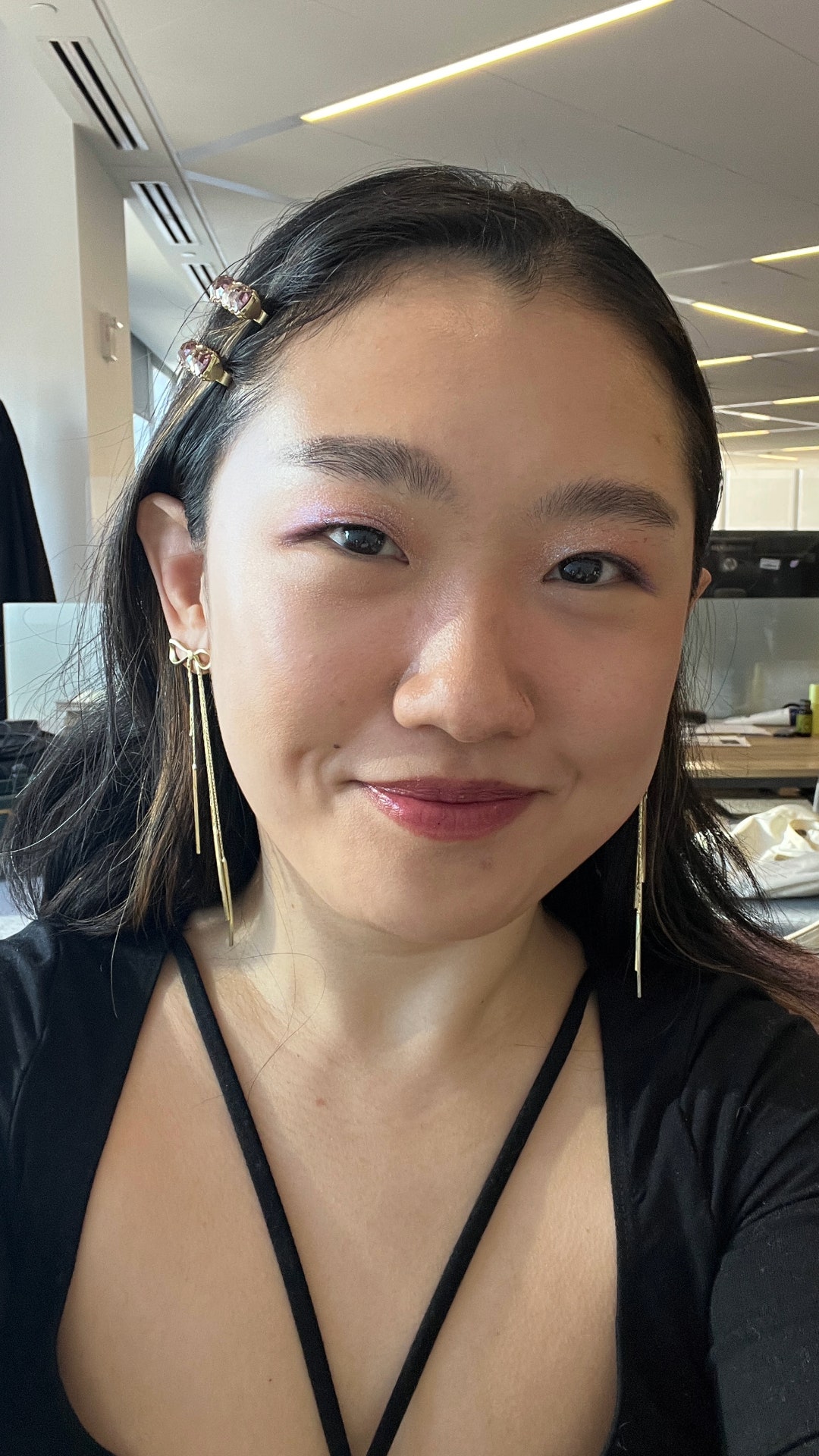 Allure commerce editor Sarah Han before applying the Too Faced Better Than Sex Waterproof Liquid Eyeliner