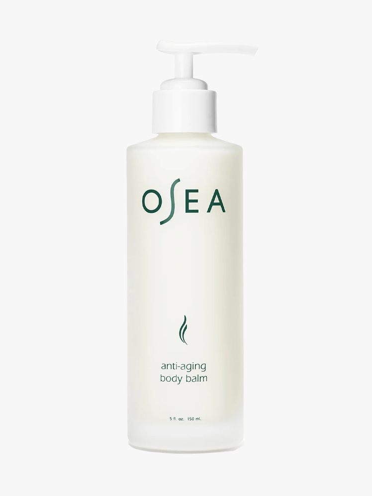 Osea Anti-Aging Body Balm in branded bottle component on a light gray background