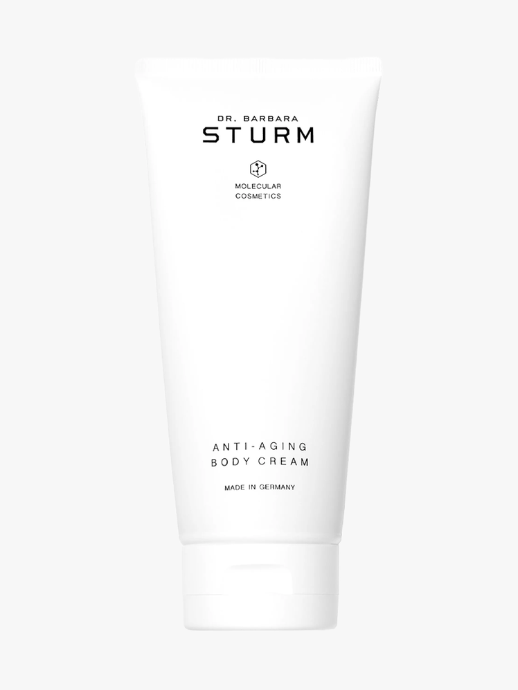 Dr. Barbara Sturm Anti-aging Body Cream in branded tube component on a light gray background