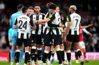 | Photo: AP/Kirsty Wigglesworth : EFL Cup 2024-25: Newcastle United players celebrate at the end of the match