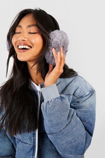 Faux Fur Fluffy Earmuffs grey