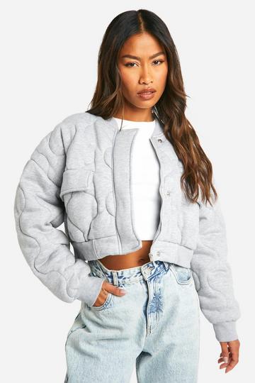 Onion Quilt Bomber Jacket light grey