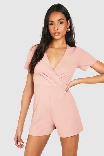 Tall Short Sleeve Playsuit blush