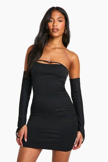 Tall Belt Detail Tailored Mini Dress black