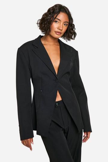 Tall Contour Cinched Waist Tailored Blazer black