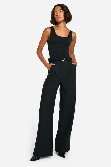 Tall Essential Wide Leg Tailored Trousers black