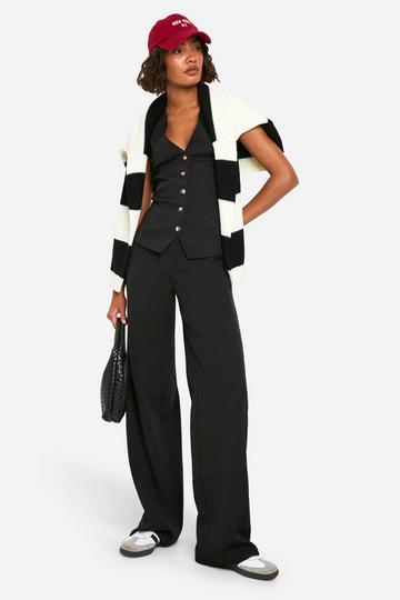 Tall Woven Tailored Wide Leg Trousers black