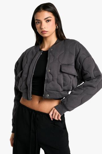 Onion Quilt Bomber Jacket dark grey