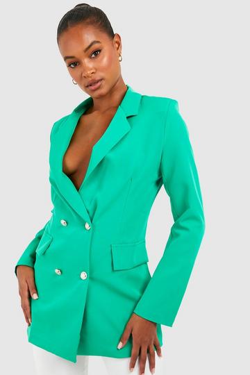 Tall Button Detail Tailored Blazer green