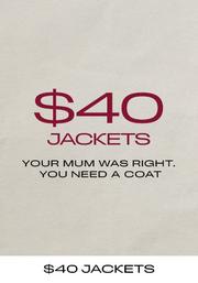 $40 off Jackets