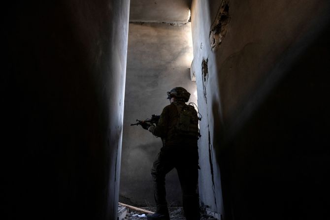 An Israeli soldier in northern Gaza on November 8.