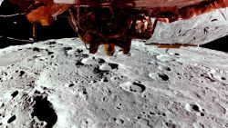 Firefly's Blue Ghost lander above the lunar surface, on February 24.