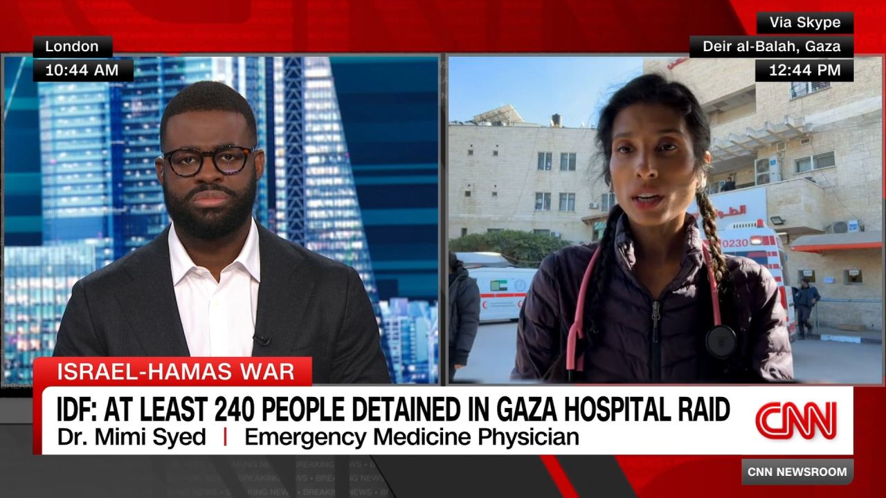 <p>The last major functioning health facility in northern Gaza now sits empty and partially burned out. Dr. Mimi Syed, an American emergency medicine doctor, talks to CNN's Ben Hunte about her experience working in Gaza's hospitals and her concerns for the future.</p>