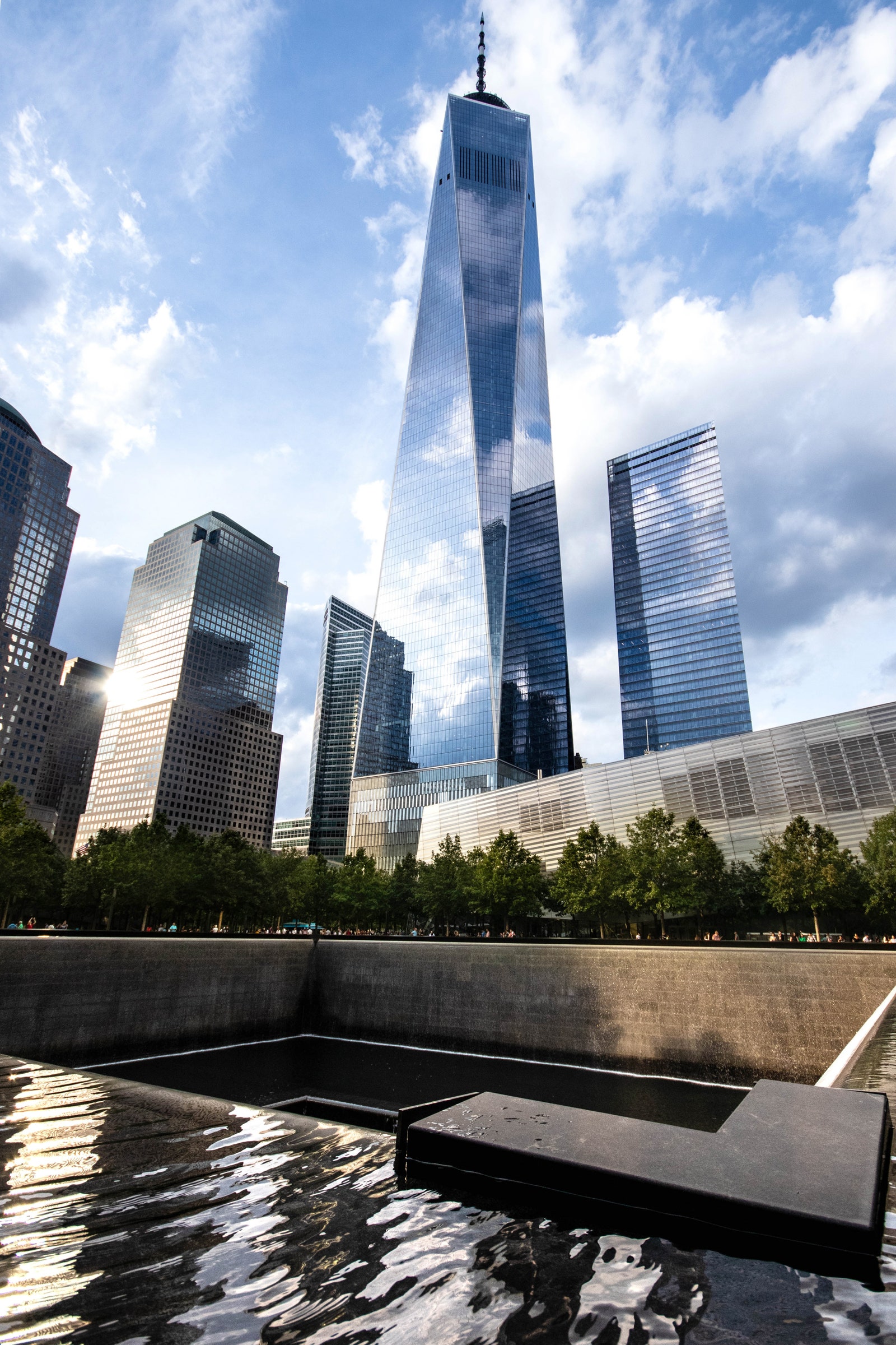 A view of the 911 memorial.