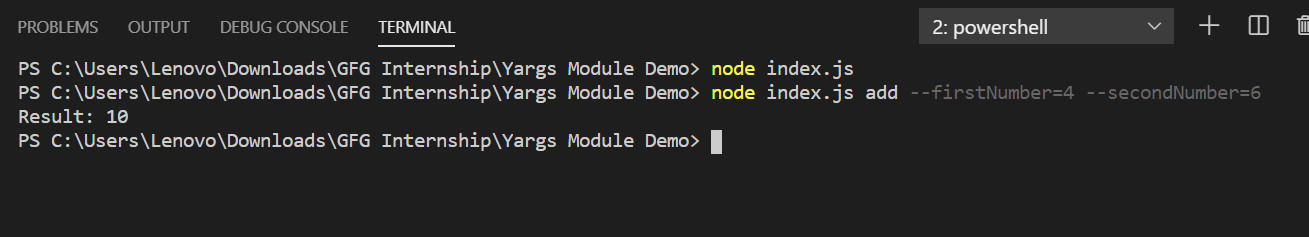 Output of above command